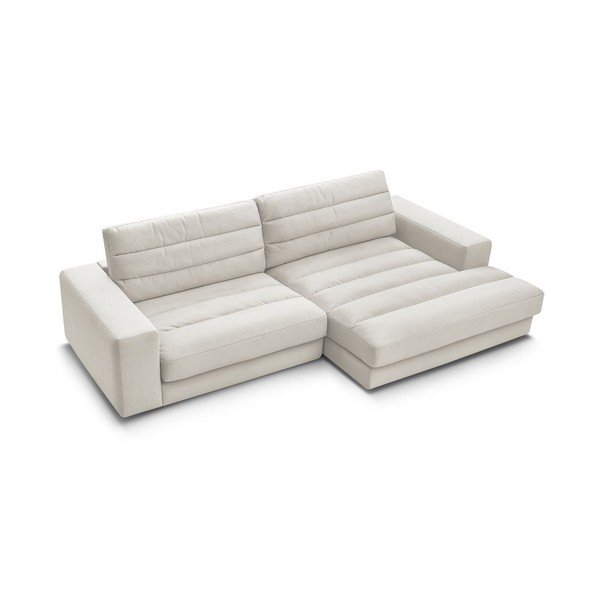 Bézs bársony sarokkanapé (jobb oldali-heverő résszel) Sierra – Bobochic Paris-image-3