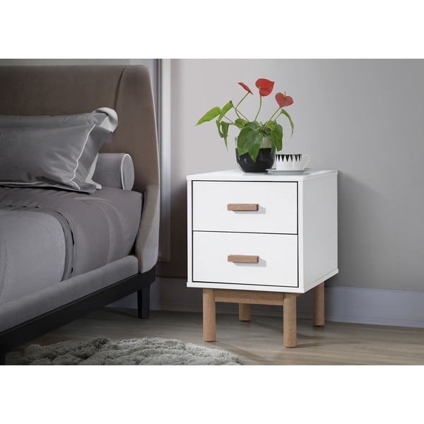 Fehér éjjeliszekrény Melanie – Støraa-image-1