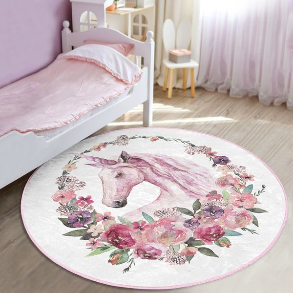 Rózsaszín gyerek szőnyeg ø 80 cm Comfort – Mila Home-image-3