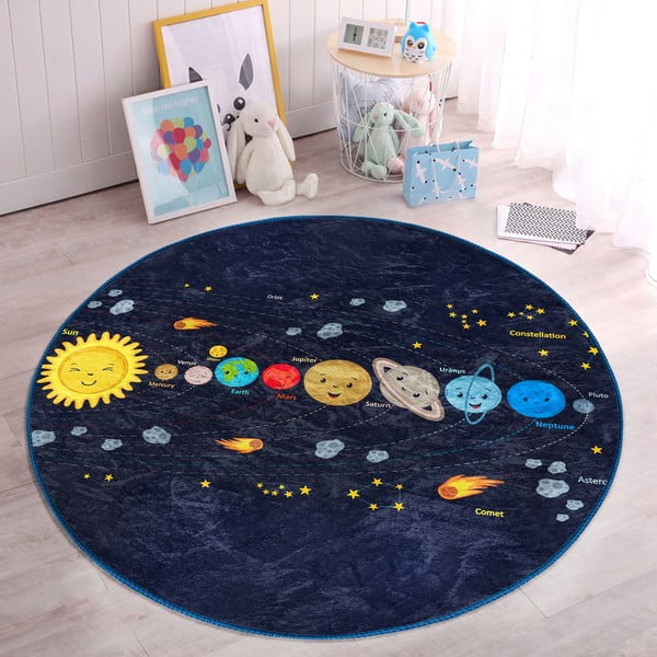 Sötétkék gyerek szőnyeg ø 80 cm Comfort – Mila Home-image-2