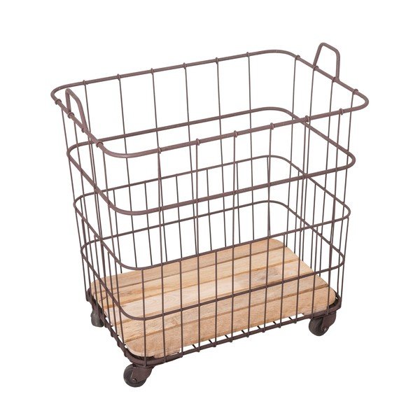 Panier fém kosár mangófa részletekkel, 58,5 x 40,5 cm - Antic Line