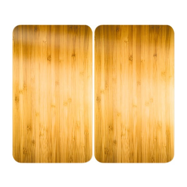 Edzett üveg tűzhely fedőlap szett 2 db-os 52x30 cm Wooden – Maximex