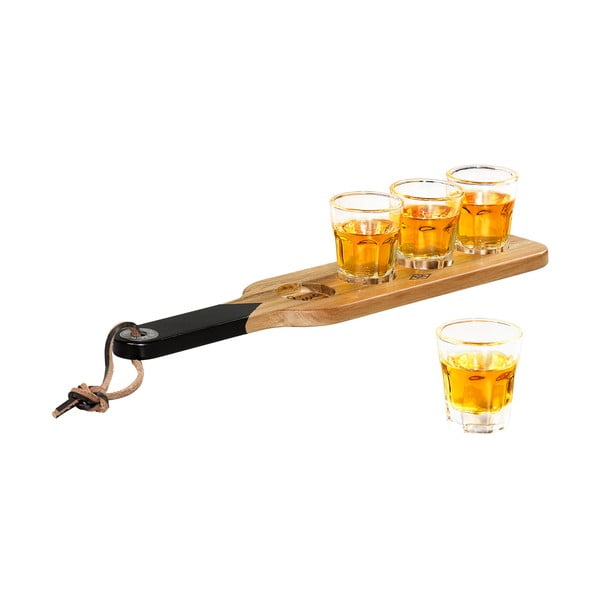 Szervírozó fadeszka 4 röviditalos pohárral - Gentlemen's Hardware-image-3