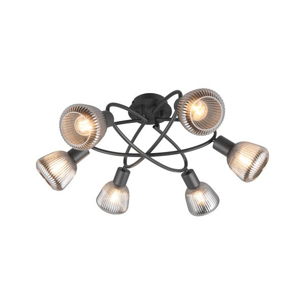 Fekete mennyezeti lámpa üveg búrával Tarifa – Trio-image-2