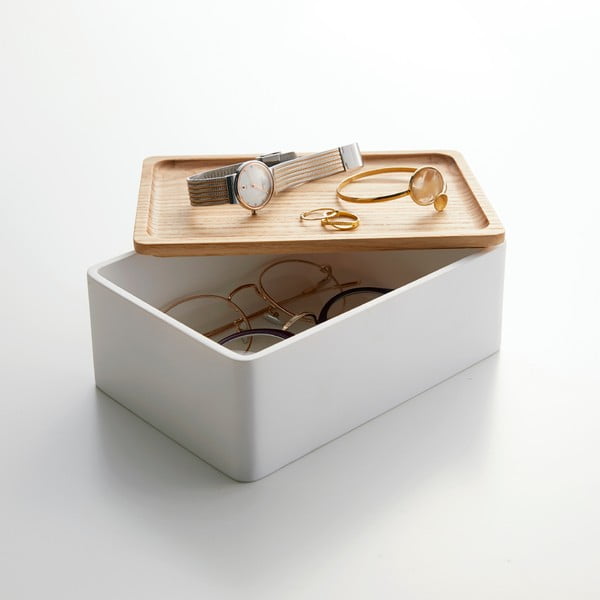 Fehér fedeles tárolódoboz 18,5x12,5x7 cm Rin – YAMAZAKI-image-2