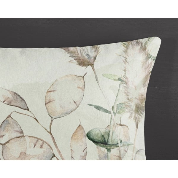 Zöld-krémszínű egyszemélyes hosszabbított flanel ágyneműhuzat 140x220 cm Marjan – Good Morning-image-2