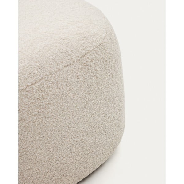 Krémszínű buklé puff Martina – Kave Home-image-1