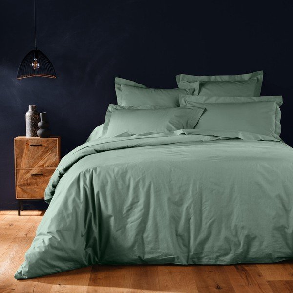 Zöld kétszemélyes-hosszabbított pamut paplanhuzat 240x220 cm Lina – douceur d'intérieur-image-1