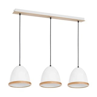 Studio Tres fehér függőlámpa fa részletekkel - Homemania