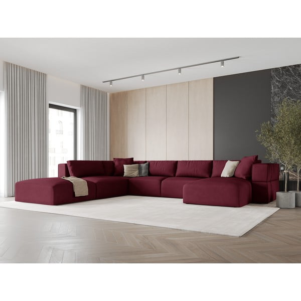 Borvörös sarokkanapé (bal oldali-"U" alakú) Esther – Milo Casa-image-1