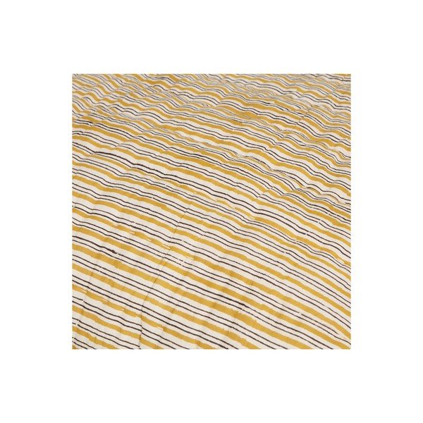 Mustársárga pamut ágytakaró franciaágyra 220x265 cm Chevron – BePureHome-image-4