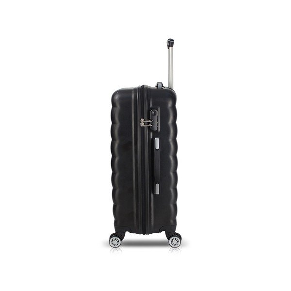 COLORS RESSNO Large Suitcase fekete görgős bőrönd USB csatlakozóval - My Valice-image-1