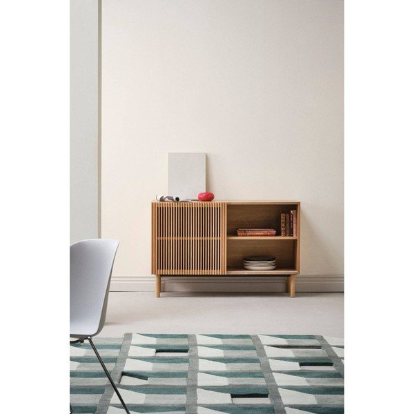Natúr színű szekrény tolóajtóval kőrisfa dekorral 124x80x45 cm Sion – Jotex-image-1