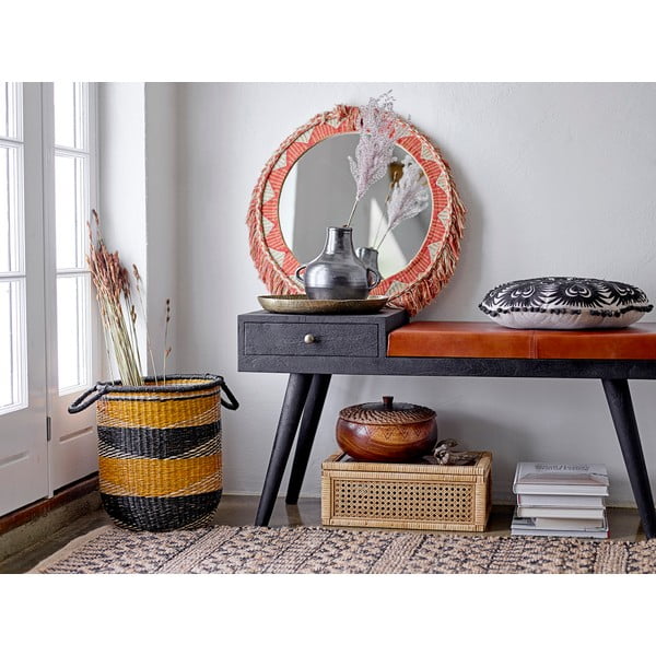 Mandala fekete-bézs díszpárna, ø 36 cm - Bloomingville-image-1