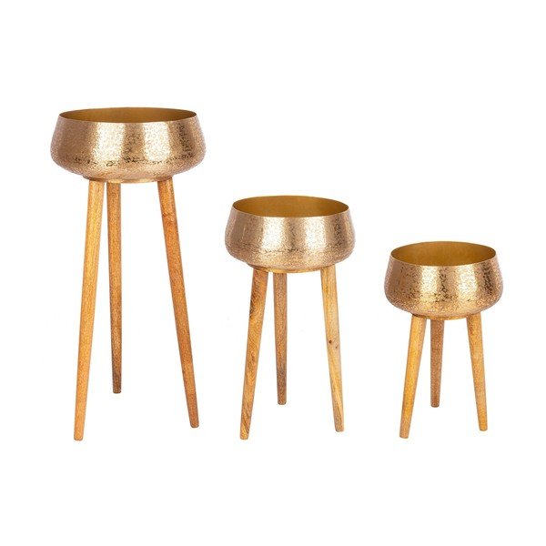 Fém kézzel készített kaspó szett 3 db-os ø 37,5 cm Varanasi – Bizzotto