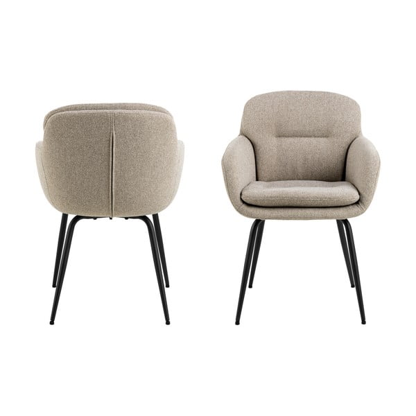 Bézs kárpitozott karfás étkezőfotel Dora – Actona-image-4