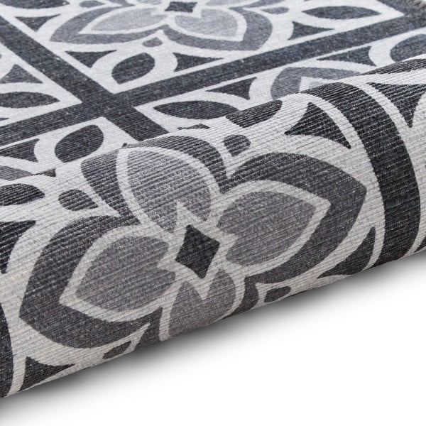 Sötétszürke mosható futószőnyeg 76x230 cm Victoria Grey – Think Rugs-image-3