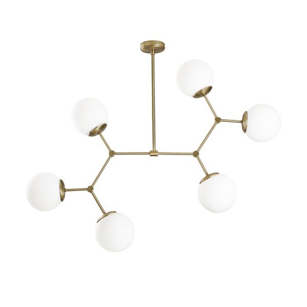 Fehér-sárgaréz színű függőlámpa üveg búrával Damar – Opviq lights-image-2