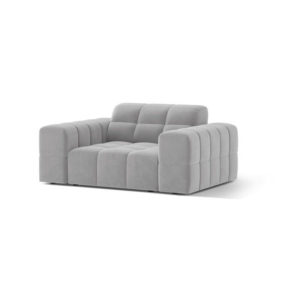 Világosszürke bársony fotel Chicago – Cosmopolitan Design-image-1
