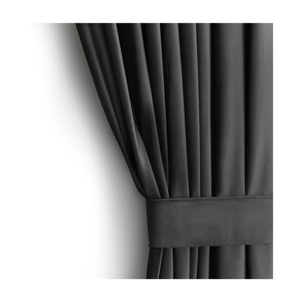 Szürke bársony dimout (részleges sötétítő) függöny 140x270 cm – Restilo-image-3
