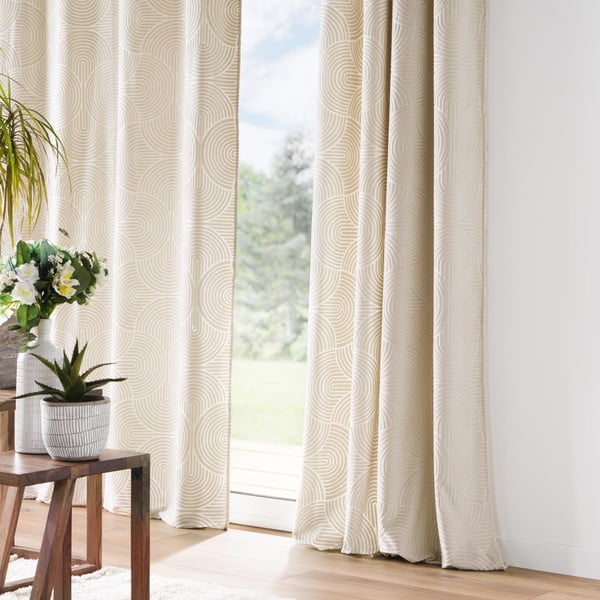 Bézs bársony függöny 135x260 cm Eva – douceur d'intérieur-image-1