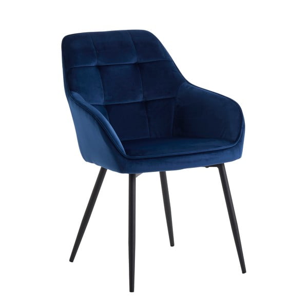 Sötétkék kárpitozott karfás étkezőfotel szett 2 db-os Nolan Square – Unique Furniture