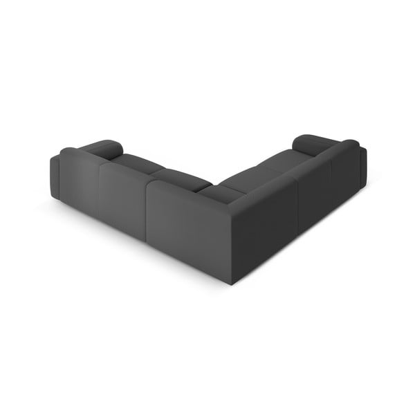 Sötétszürke buklé sarokkanapé (variálható-L alakú) Molino – Micadoni Home-image-3