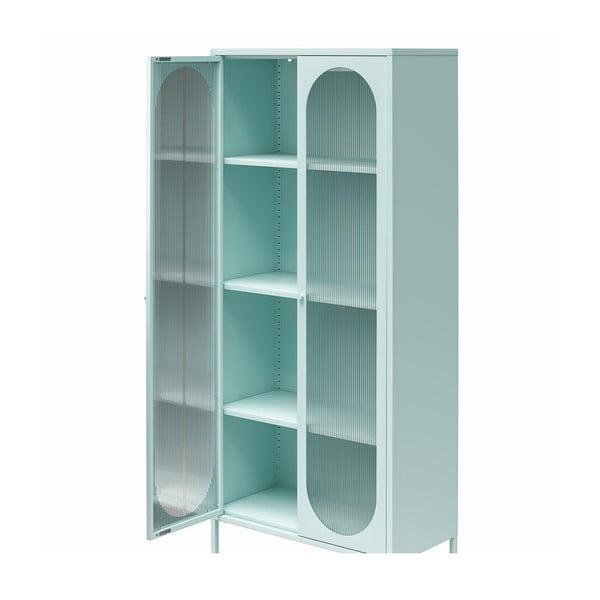 Világoskék fém tálalószekrény 80x186x40 cm Luna – Støraa-image-3