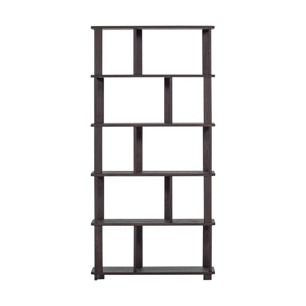 Sötétbarna tölgyfa könyvespolc 90x186x30 cm Riss – WOOOD