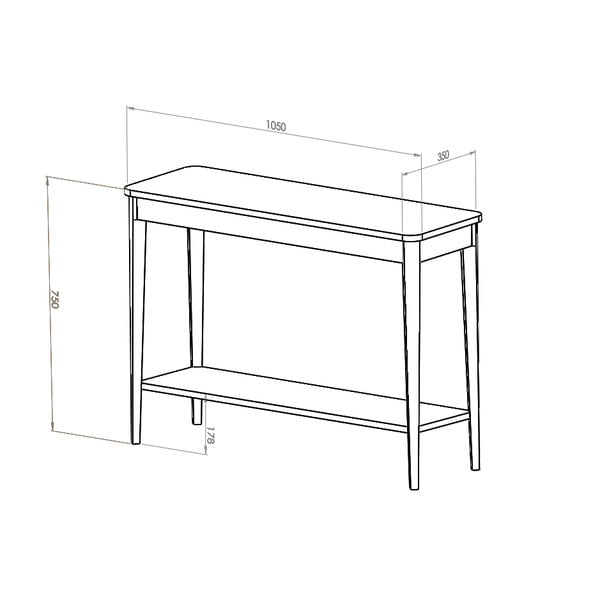 Ashme sötétszürke konzolasztal, szélessége 85 cm - Ragaba-image-1