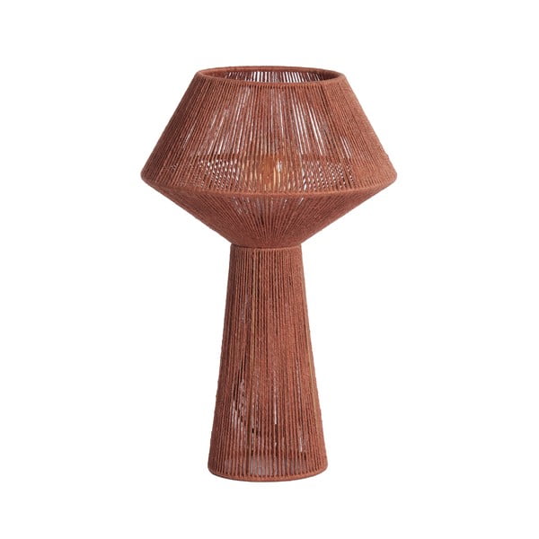 Piros asztali lámpa juta búrával (magasság 47 cm) Fugia – Light & Living