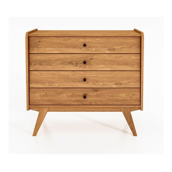 Alacsony tölgyfa komód 100x90 cm Retro - The Beds-image-2