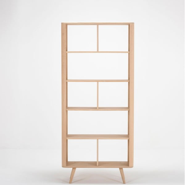 Ena tölgyfa könyvespolc, 90 x 35 x 200 cm - Gazzda-image-2