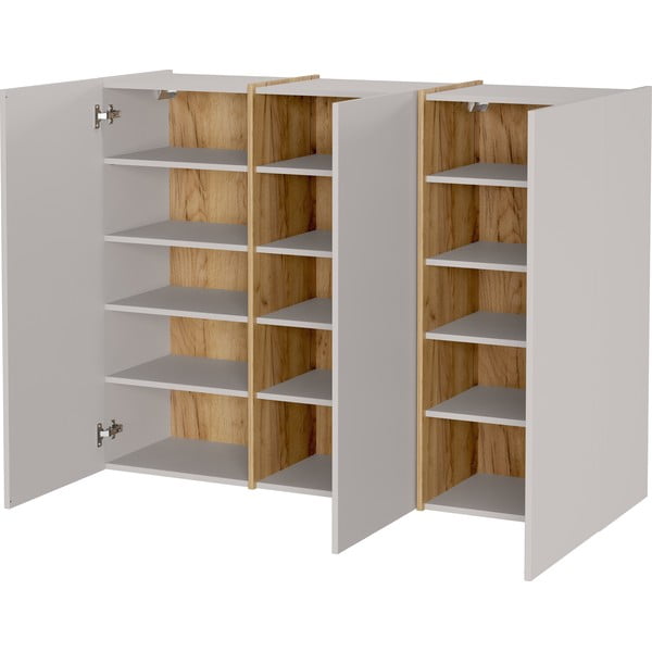 Krémszínű-natúr színű előszoba bútor 168x200x37 cm Libbiano – Germania-image-4