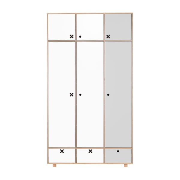 Fehér-szürke háromajtós szekrény - Durbas Style
