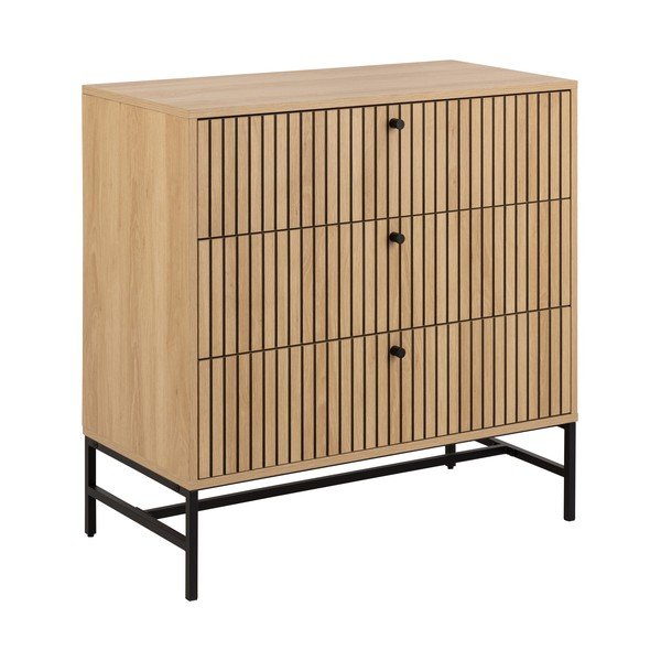 Natúr színű komód tölgyfa dekorral 81x80x40 cm Albany  – Actona-image-1