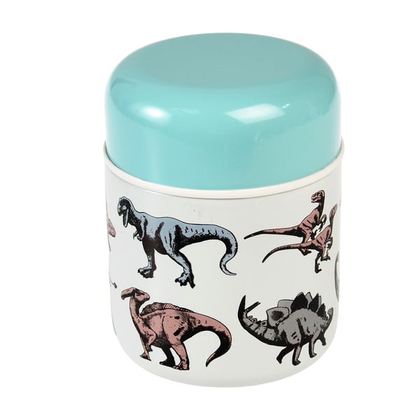 Kék-krémszínű ételtartó gyerek termosz 280 ml Prehistoric Land – Rex London