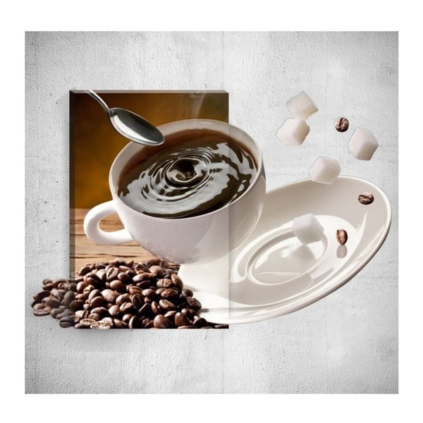 Coffee Time 3D fali kép, 40 x 60 cm - Mosticx