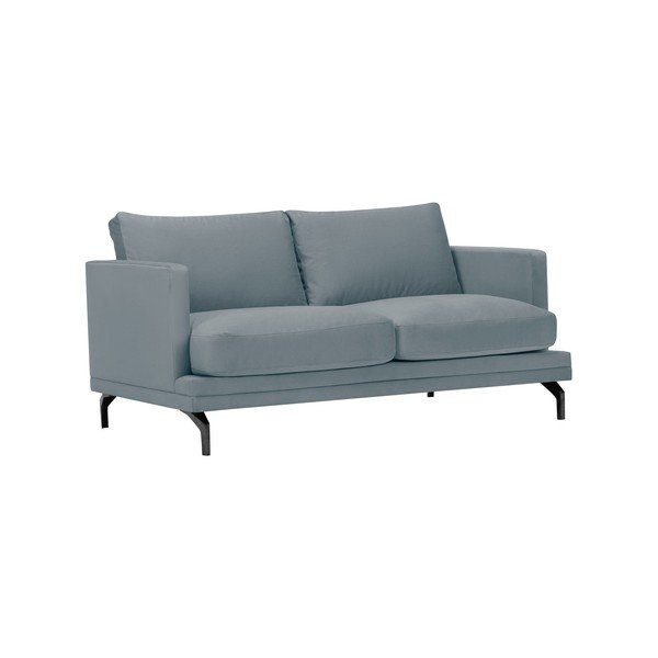 Jupiter szürke kétszemélyes kanapé, fekete lábakkal - Windsor & Co Sofas-image-1