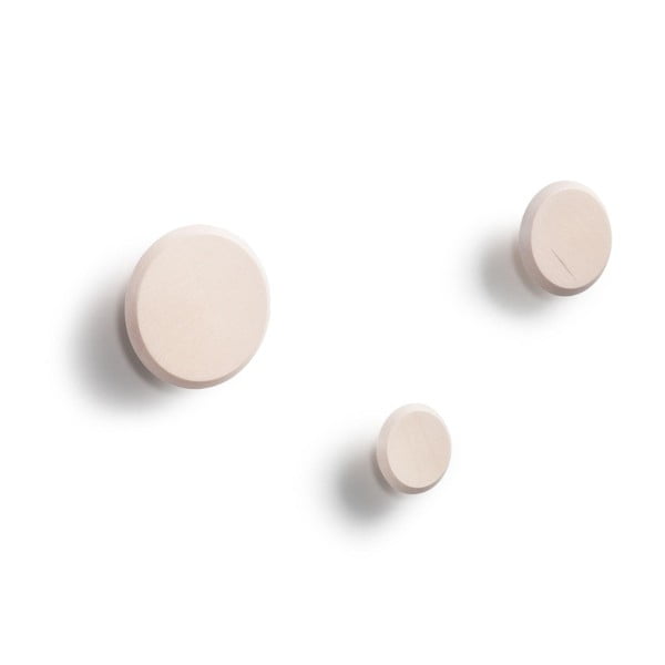 Natúr színű fali fa akasztó szett 3 db-os Nadua – Kave Home