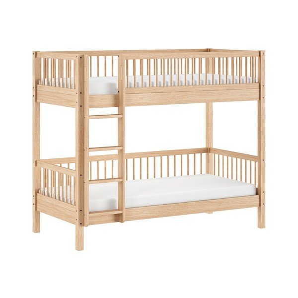 Natúr színű bükkfa emeletes gyerekágy ágyráccsal 90x200 cm Forrest – Vipack
