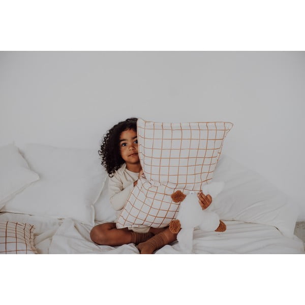 Bézs babaágynemű szett Camel Check – Malomi Kids-image-3