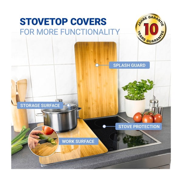 Edzett üveg tűzhely fedőlap szett 2 db-os 52x30 cm Wooden – Maximex-image-4