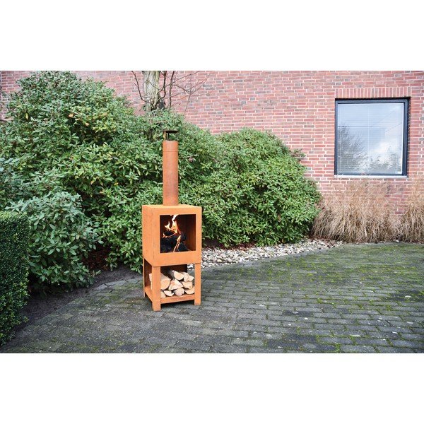 Négyszögletes kandalló teraszra - Esschert Design-image-1