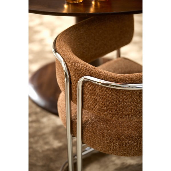 Világosbarna kárpitozott karfás étkezőfotel Adante – Light & Living-image-1