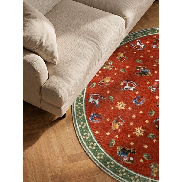 Piros-zöld kerek szőnyeg karácsonyi mintával ø 160 cm Toy's Delight Nostalgic Noel Red Green – Villeroy&Boch-image-3