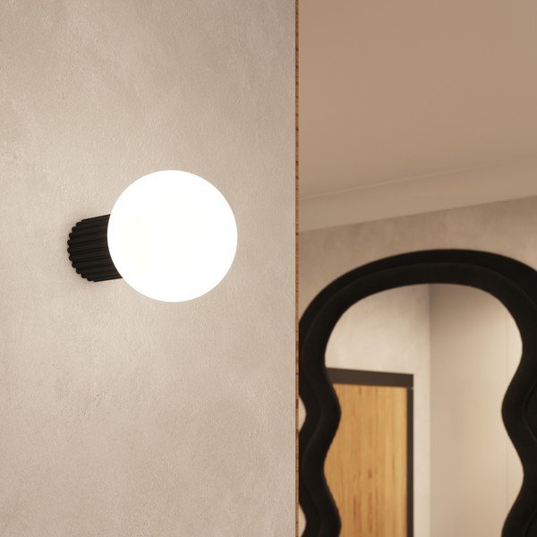 Fekete fali lámpa ø 12 cm Orbital – Sollux-image-1