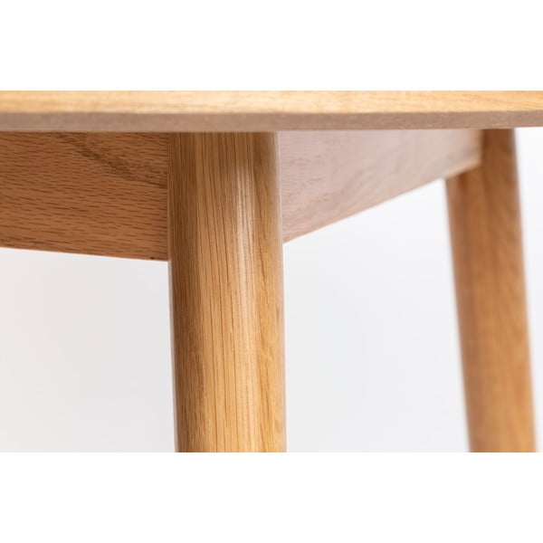 Kerek étkezőasztal tölgyfa dekoros asztallappal ø 120 cm Fabio – White Label-image-3