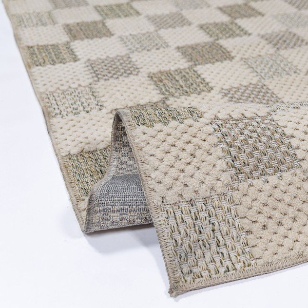 Zöld mosható pamutkeverék futószőnyeg 80x230 cm Muted Checkerboard – Flair Rugs-image-3