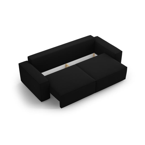 Fekete kinyitható kanapé 247 cm Jodie – Micadoni Home-image-3